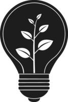 Eco Lightbulb with Growing Tree Silhouette - Sustainable Energy and Green Innovation vector