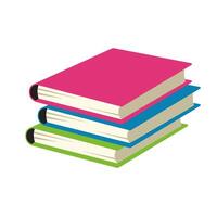 stack of books on white background vector