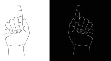 Illustration of a Hand Pointing Upwards with a Unique Style vector