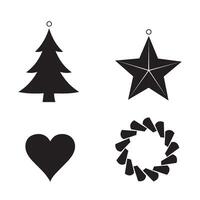 Stylish pattern flower shape star leaf swirl calligraphic ornament heart shaped bell silhouette icon set for modern design vector
