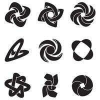 A Creative and Modern Set of Black Silhouette Icons Showcasing Nature Inspired and Abstract Design Aesthetics vector