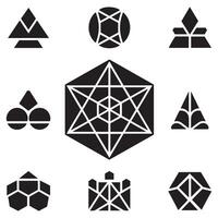 A Carefully Designed Collection of Abstract Nature and Symbolic Icons for Modern Graphic and Digital Art Designs vector