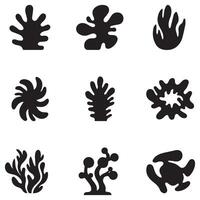 A Stunning Collection of Abstract and Nature Inspired Silhouette Icons Showcasing Creative Design Variations vector