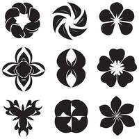 A Variety of Unique and Modern Silhouette Icons Featuring Nature Inspired and Abstract Thematic Design Elements vector