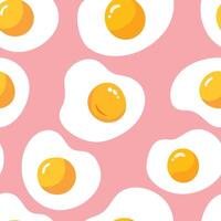 Seamless Fried Egg Pattern on Pink Background Cute and Playful Food Design vector