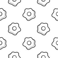 fried egg seamless pattern on white background vector