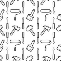 seamless pattern of hand drawn tools vector