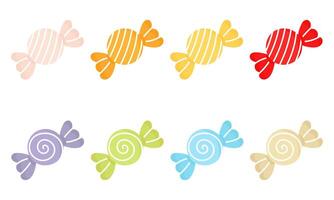 a collection of colorful candy illustrations on white background vector