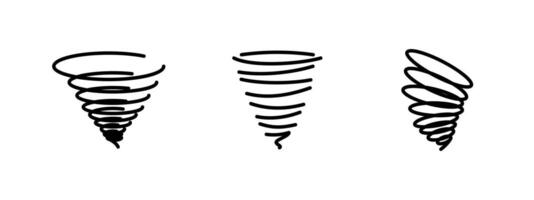 Tornado icon. Spiral vortex shape representing a twister illustration. Natural disaster symbol used in weather warnings, emergency alerts and meteorology applications. vector
