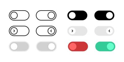 Switch toggle icon. On and off slider button illustration. Interface control element for web, mobile apps and UI settings. Activation and deactivation design symbol. vector