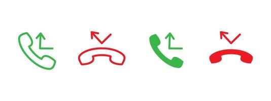 Call icon. Phone receiver with incoming and outgoing arrow illustration. Communication symbol for contact apps, call logs and mobile phone interface. vector