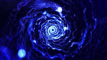 Digital futuristic tunnel or travel in time and space. Bright tunnel, warp speed, wormhole video