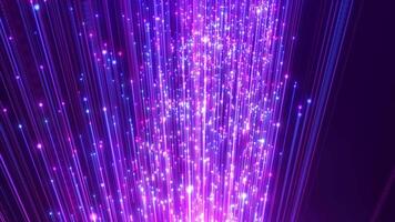 Abstract sci-fi futuristic hyperspace with bright neon particles Time travel with colored dotted particle lines, space digital background. Seamless loop video