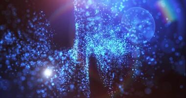 Flowing particles with beautiful light effects. Beautiful background of light particles and fields creating a bokeh effect on a light background. video