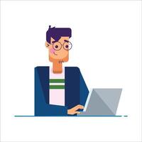 People Using Laptop vector