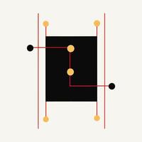 Minimalist Square with Red Lines vector