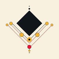 Diamond with Red and Yellow Lines vector