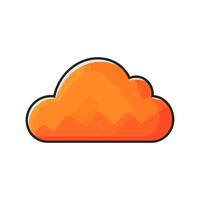 Simple Orange Cloud Icon Design vector