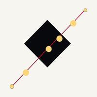 Tilted Diamond with Yellow Dots vector