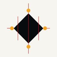 Diamond Shape with Diagonal Lines vector