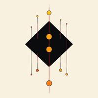 Symmetrical Diamond with Red Lines vector