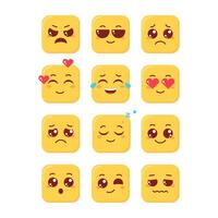 A collection of emoticons with various expressions vector
