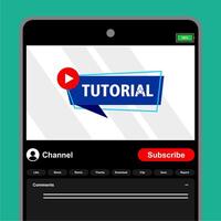 illustration of watching tutorial on mobile phone vector