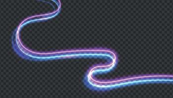 Motion fast speed lines. Blur future light trail with blue, red, purple color. Futuristic night neon spark. Modern movement laser flow, burst for poster. illustration vector