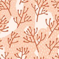 Terracotta Branches on Soft Peach Rainfall Texture vector