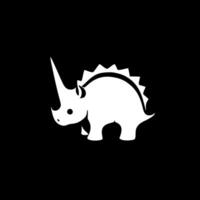 Premium Triceratops Black and White Design - Unique Isolated Icon for T-Shirts, Mugs, and More - Perfect for Dinosaur Lovers and Graphic Art Enthusiasts vector