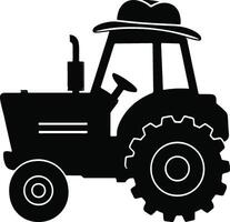 Digital Tractor Silhouette Artwork vector