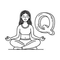 An Illustration of letter Q stand for Quite vector