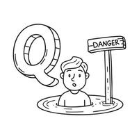 An Illustration of letter Q stand for Quicksand vector
