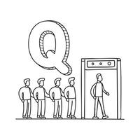 An Illustration of letter Q stand for Queue vector