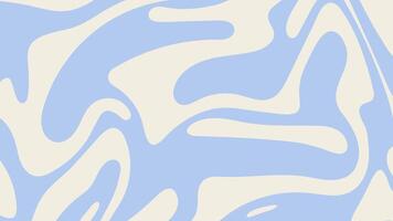 Abstract liquid wavy shapes pattern. Funky retro background in groovy style vector