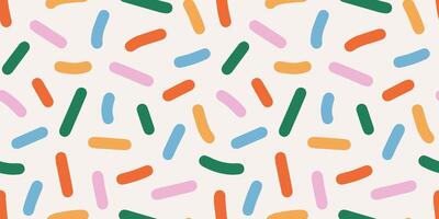 Fun abstract background with colorful seamless pattern confetti or sugar sprinkles. Multi colored festive backdrop. Pop art style textures. design for banners presentations, flyers, posters vector