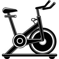 Minimalist Exercise Bike in Flat Design on White Background vector