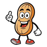 Pointing Peanut Character Strolling with a Purposeful Gait vector