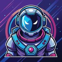 Astronaut Mascot Adorned in futuristic Spacesuit for Esports Logo Design vector