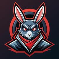 The Agile Ninja Rabbit with Shuriken A Fierce Esport Mascot vector