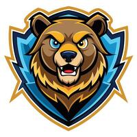 Illustration of a Bearzy Mascot with a Cartoonish Style vector