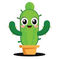 Whimsical Cactus Characters with Goofy Expressions vector