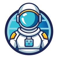 Sleek and Minimalist Astronaut Mascot Logo with Geometric Lines and Simple Details vector