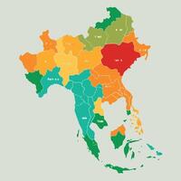 Thailand Regions and Territories Blank Outline Map for Cartography and Data Visualization vector