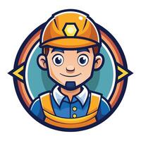 Illustration of an Engineer Mascot Character in Cartoon Style vector