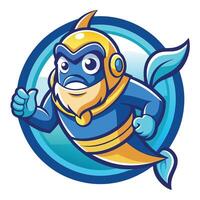 Illustration of a Cartoon Scuba Diver Mascot with a Playful Expression vector