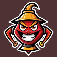 Enraged Lamp Mascot Cartoon with a Ferocious Expression vector