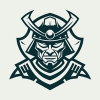 Fierce Ronin Samurai Mascot Logo for Ninja Warriors vector