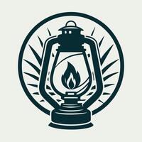 Vintage Kerosene Lamp Logo A Nostalgic Symbol of Illumination vector