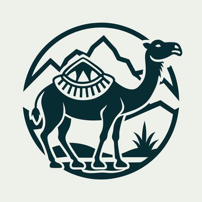 Adorable Cartoon Camel Logo with Cute and Simple Design